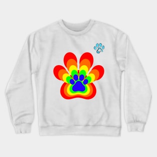 Rainbow Dog Paw / colorful paw / rainbow, Crewneck Sweatshirt